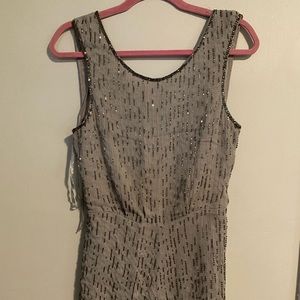 Free people silver sequin flapper romper